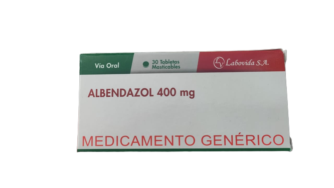 ALBENDAZOL 400 MG CAJA X30 TABL MASTICABLE