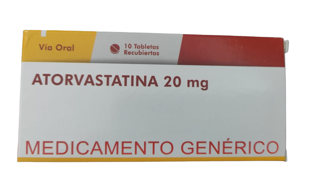 ATORVASTATINA 20 MG CAJA X10 TABL